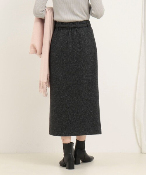 MICO COULIER（ミコクリエ）の「シルクネップヘリンボン柄ベルト付きスカート（スカート・レディース・ブラウン系その他/グレー系その他・36/38）」の15枚目の写真