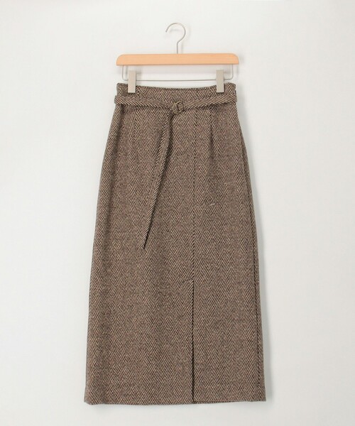 MICO COULIER（ミコクリエ）の「シルクネップヘリンボン柄ベルト付きスカート（スカート・レディース・ブラウン系その他/グレー系その他・36/38）」の13枚目の写真
