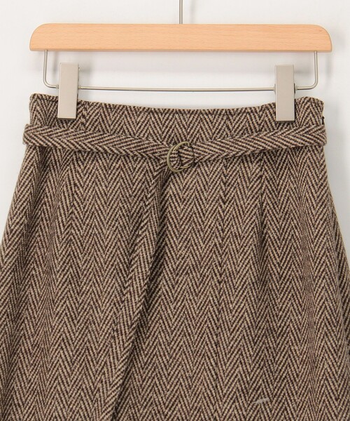 MICO COULIER（ミコクリエ）の「シルクネップヘリンボン柄ベルト付きスカート（スカート・レディース・ブラウン系その他/グレー系その他・36/38）」の11枚目の写真