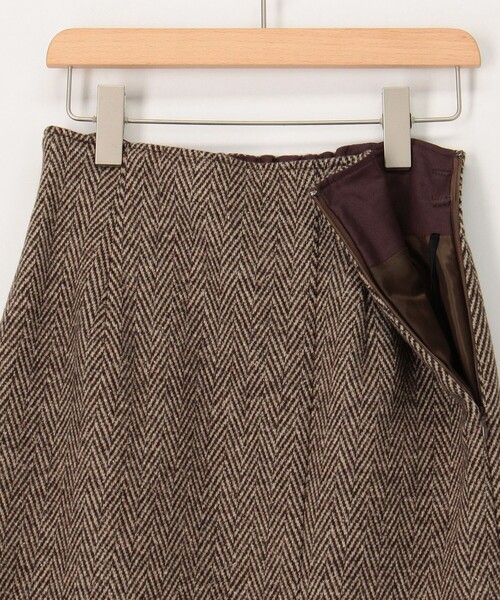 MICO COULIER（ミコクリエ）の「シルクネップヘリンボン柄ベルト付きスカート（スカート・レディース・ブラウン系その他/グレー系その他・36/38）」の10枚目の写真