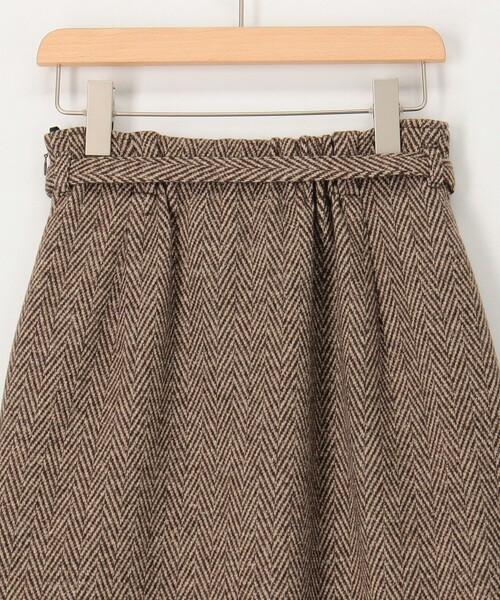 MICO COULIER（ミコクリエ）の「シルクネップヘリンボン柄ベルト付きスカート（スカート・レディース・ブラウン系その他/グレー系その他・36/38）」の9枚目の写真