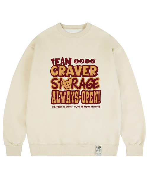 GRAVER（グレーバー）の「[ユニセックス]STORAGE スウェット_クリーム（スウェット・レディース・クリーム・LARGE/X-LARGE/SMALL/MEDIUM）」の2枚目の写真