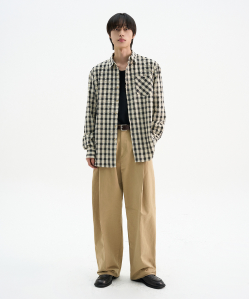 TRIP LE SENS(トリップ ル センス)の「ガーデンリンクルチェックシャツ_ブラックベージュ(シャツ/ブラウス・メンズ・その他・LARGE/MEDIUM)」の2枚目の写真