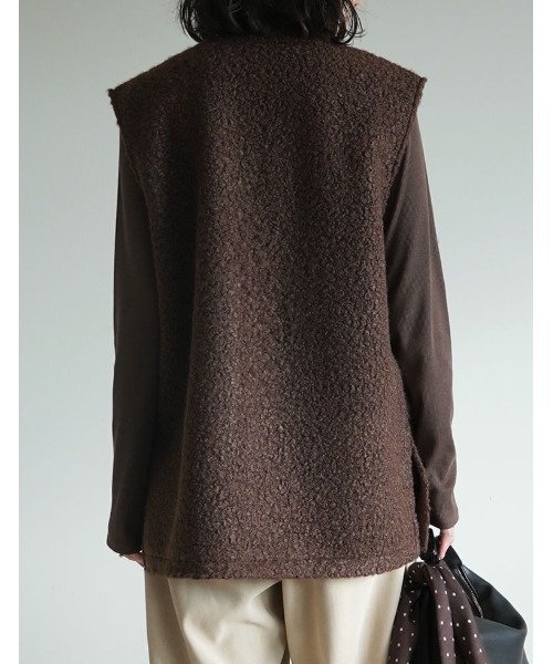 Re:EDIT(リエディ)の「フェイクボアファスナー付きベスト(ベスト・レディース・グレー/グレイッシュベージュ/ブラウン・MEDIUM/LARGE)」の10枚目の写真