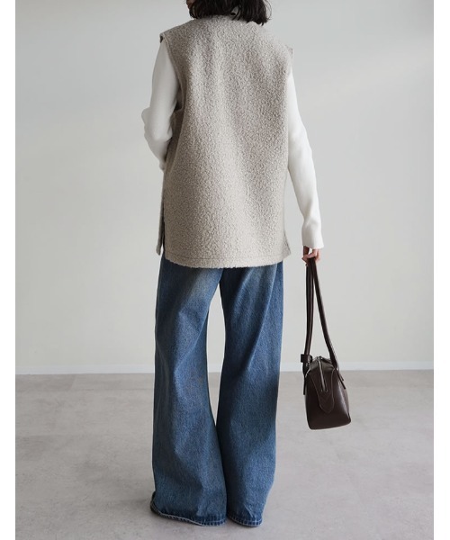 Re:EDIT(リエディ)の「フェイクボアファスナー付きベスト(ベスト・レディース・グレー/グレイッシュベージュ/ブラウン・MEDIUM/LARGE)」の14枚目の写真