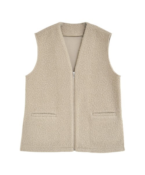 Re:EDIT(リエディ)の「フェイクボアファスナー付きベスト(ベスト・レディース・グレー/グレイッシュベージュ/ブラウン・MEDIUM/LARGE)」の21枚目の写真