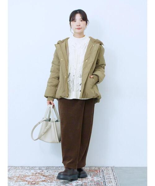 Samansa Mos2 blue（サマンサモスモスブルー）の「透かしケーブルニットプルオーバー（ニット/セーター・レディース・サックスブルー/オフホワイト/チャコールグレー・F）」の10枚目の写真