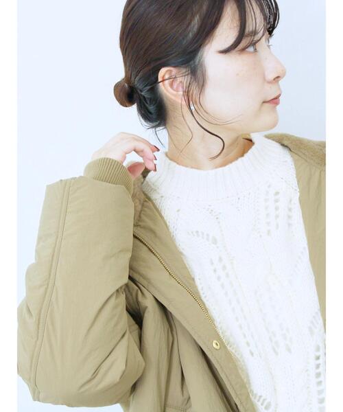 Samansa Mos2 blue（サマンサモスモスブルー）の「透かしケーブルニットプルオーバー（ニット/セーター・レディース・サックスブルー/オフホワイト/チャコールグレー・F）」の12枚目の写真