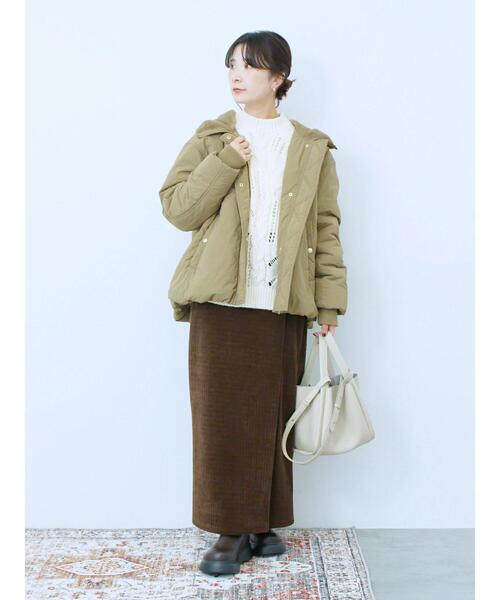 Samansa Mos2 blue（サマンサモスモスブルー）の「透かしケーブルニットプルオーバー（ニット/セーター・レディース・サックスブルー/オフホワイト/チャコールグレー・F）」の13枚目の写真