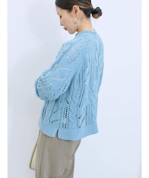 セール】透かしケーブルニットプルオーバー（ニット/セーター