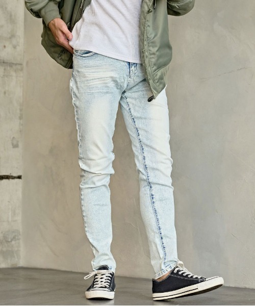 CavariA（キャバリア）の「『CavariA/キャバリア』デニムケミカルスキニー（デニムパンツ・メンズ・ブルー/ブラック・M/L/XL/S）」の9枚目の写真