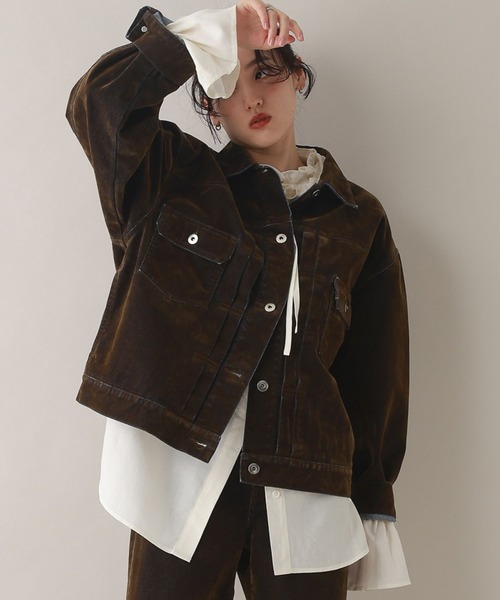 RAGEBLUE（レイジブルー）の「フロッキーデニムBIGブルゾン