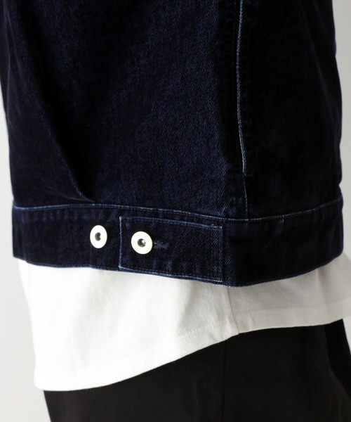 RAGEBLUE(レイジブルー)の「フロッキーデニムBIGブルゾン/セットアップ対応(デニムジャケット・レディース・ネイビー/ブラウン・FREE)」の15枚目の写真