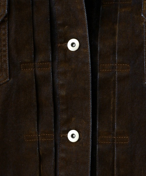 RAGEBLUE(レイジブルー)の「フロッキーデニムBIGブルゾン/セットアップ対応(デニムジャケット・レディース・ネイビー/ブラウン・FREE)」の19枚目の写真