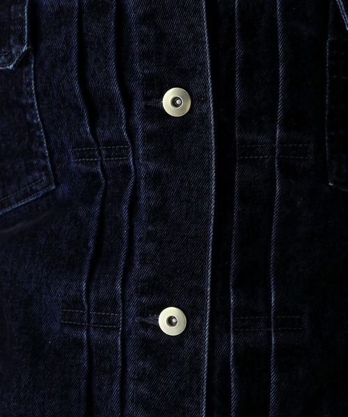 RAGEBLUE(レイジブルー)の「フロッキーデニムBIGブルゾン/セットアップ対応(デニムジャケット・レディース・ネイビー/ブラウン・FREE)」の20枚目の写真