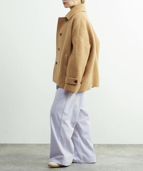 SOFFITTO(ソフィット)の「モヘヤ混コクーンシャギーコート(その他アウター・レディース・オフホワイト/キャメル・FREE)」の7枚目の写真