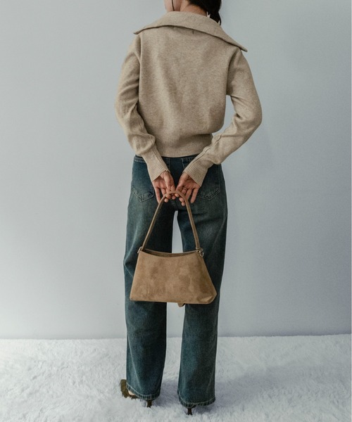 on:nue（オンニュ）の「【on:nue】[2WAY/肩紐付] ワンハンドルスエードショルダーバッグ（ショルダーバッグ・レディース・ベージュ/ブラウン/ブラック・FREE）」の7枚目の写真
