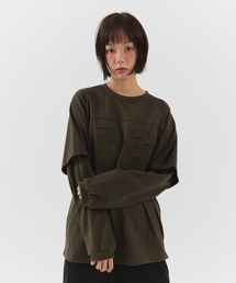 レイヤードフットボールロングスリーブ(カーキ)