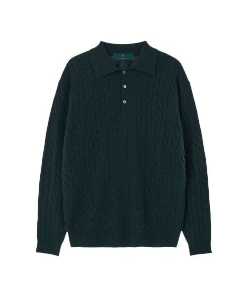 MANNERGRAM(マナーグラム)の「クラシックケーブル長袖カラーニットグリーン(ニット/セーター・メンズ・その他・MEDIUM/LARGE/X-LARGE)」の3枚目の写真