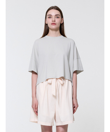 TOSE（トセ）の「Back string point half sleeve t-shirt in gray（Tシャツ/カットソー）」