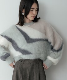 インターシャシャギーニット