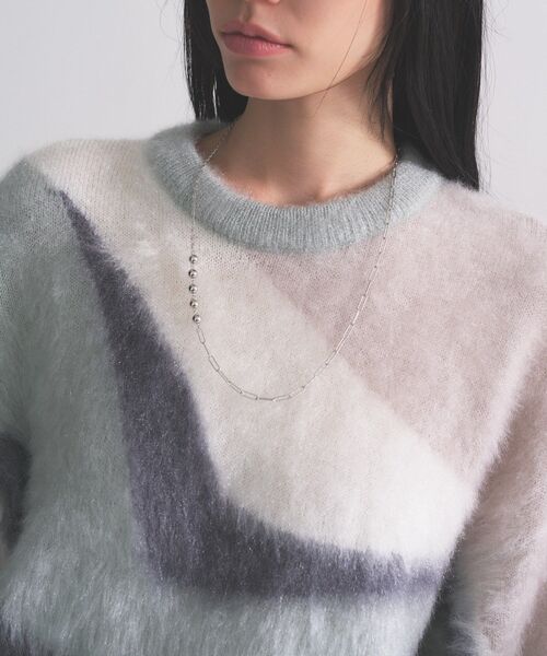 GALLEST（ギャレスト）の「インターシャシャギーニット（ニット/セーター・レディース・ライトグリーン/オフホワイト・38）」の15枚目の写真