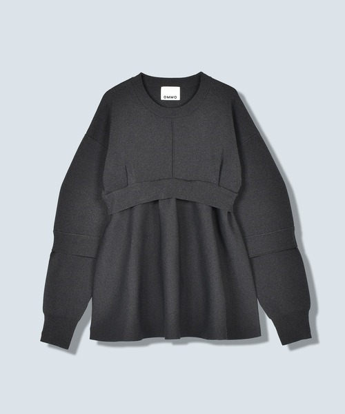 LAYERED FLARE KNIT TOP（ニット/セーター）｜OMMO（オーエムエムオー