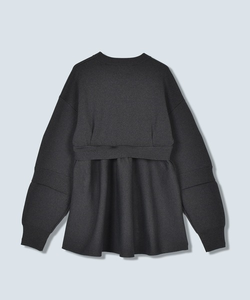 LAYERED FLARE KNIT TOP（ニット/セーター）｜OMMO（オーエムエムオー