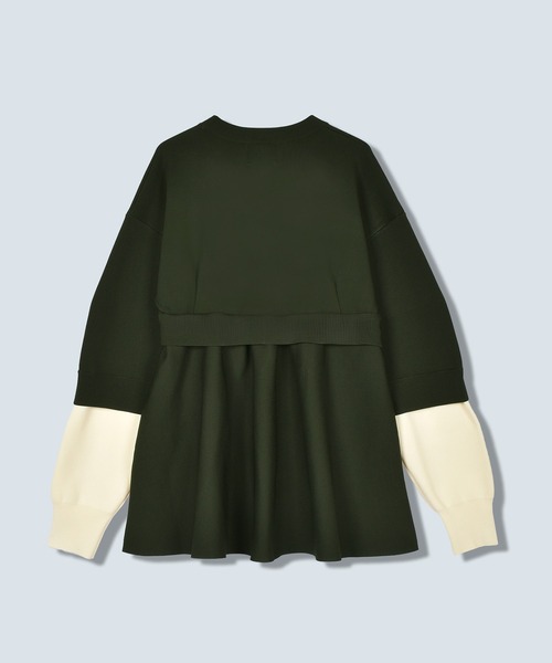LAYERED FLARE KNIT TOP（ニット/セーター）｜OMMO（オーエムエムオー