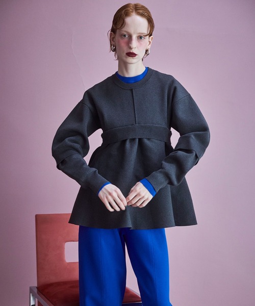 LAYERED FLARE KNIT TOP（ニット/セーター）｜OMMO（オーエムエムオー