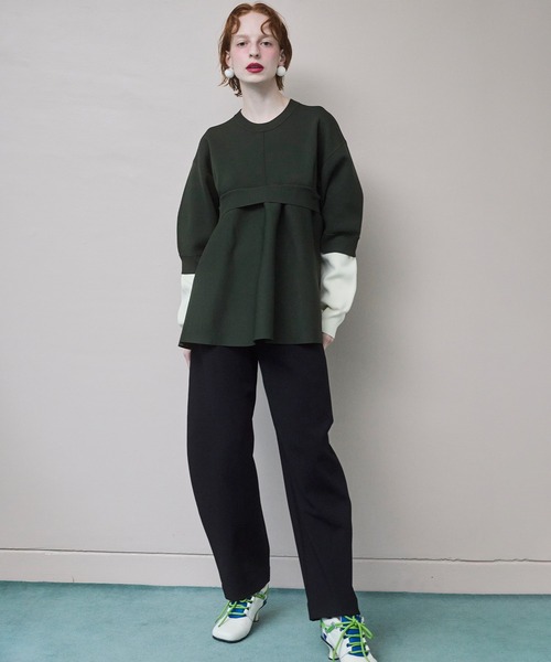 LAYERED FLARE KNIT TOP（ニット/セーター）｜OMMO（オーエムエムオー