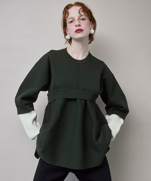 トップス OMMO LAYERED FLARE KNIT TOP LAYERED FLARE KNIT TOP（ニット/セーター）｜OMMO（オーエムエムオー