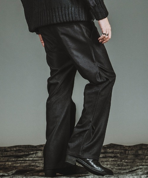 NO ID.（ノーアイディ）の「mp14456-ﾜｲﾄﾞﾚｯｸﾞﾀｯｸﾄﾗｳｻﾞｰｽﾞ パンツ(857006-382P)（その他パンツ・メンズ・ミックスグレー/ブラック/ブラック系その他・2/1）」の6枚目の写真