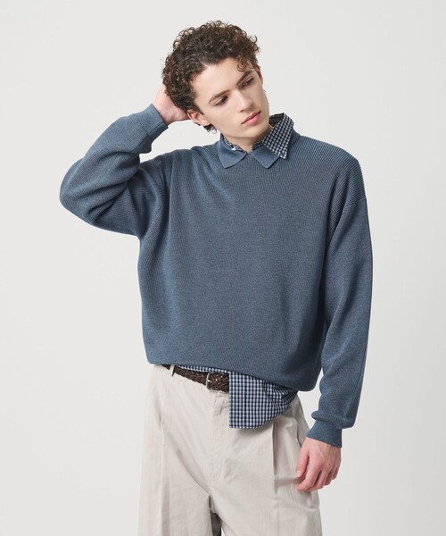 BEAUTY&YOUTH UNITED ARROWS（ビューティーアンドユースユナイテッドアローズ）の「ファイン アゼ カラー ニット ウォッシャブル（ニット/セーター・メンズ・ブラック/コバルトブルー・L/M/S/XL）」の11枚目の写真