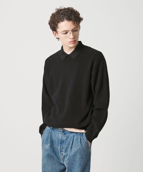 BEAUTY&YOUTH UNITED ARROWS（ビューティーアンドユースユナイテッドアローズ）の「ファイン アゼ カラー ニット ウォッシャブル（ニット/セーター・メンズ・ブラック/コバルトブルー・L/M/S/XL）」の13枚目の写真