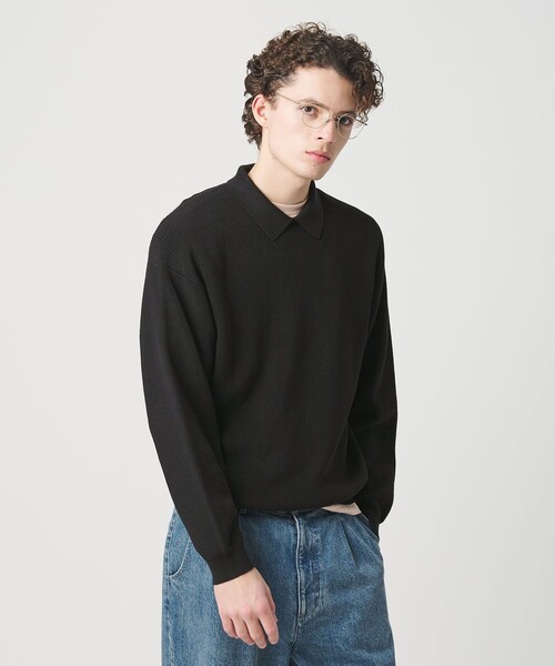 BEAUTY&YOUTH UNITED ARROWS（ビューティーアンドユースユナイテッドアローズ）の「ファイン アゼ カラー ニット ウォッシャブル（ニット/セーター・メンズ・ブラック/コバルトブルー・L/M/S/XL）」の14枚目の写真