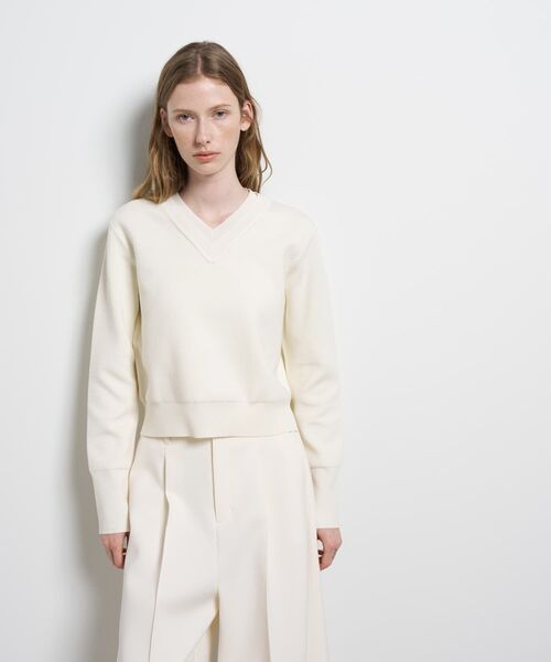 LANVIN en Bleu（ランバンオンブルー）の「ダブルフェイスVネックニット（ニット/セーター・レディース・イエロー/ブラック/オフホワイト・38）」の15枚目の写真