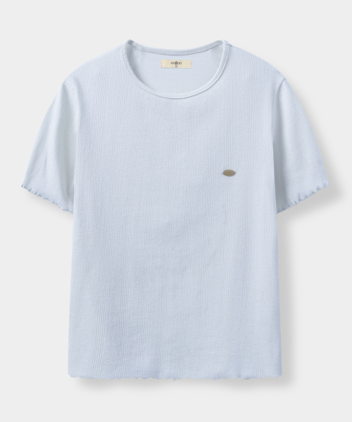 EUGGEN(ユジェン)の「スモールロゴパンチングショートスリーブTシャツ_ブルー(Tシャツ/カットソー・レディース・その他・SMALL/MEDIUM)」の2枚目の写真