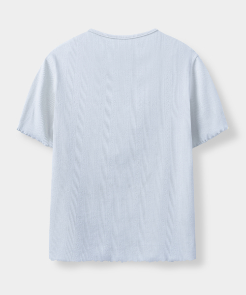 EUGGEN(ユジェン)の「スモールロゴパンチングショートスリーブTシャツ_ブルー(Tシャツ/カットソー・レディース・その他・SMALL/MEDIUM)」の3枚目の写真
