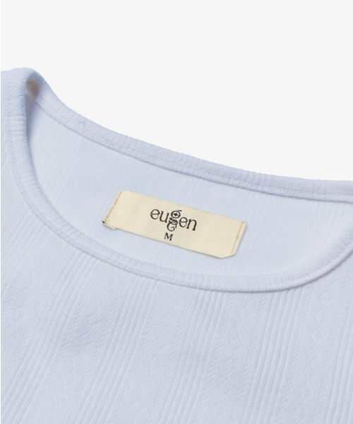 EUGGEN(ユジェン)の「スモールロゴパンチングショートスリーブTシャツ_ブルー(Tシャツ/カットソー・レディース・その他・SMALL/MEDIUM)」の4枚目の写真