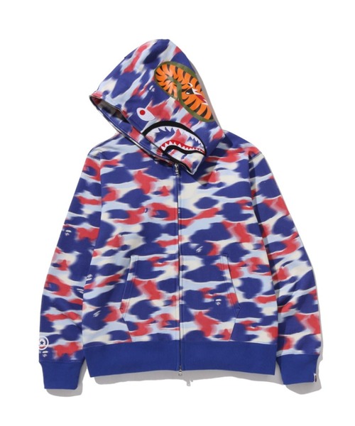 A BATHING APE（アベイシングエイプ）の「SCREEN CAMO SHARK FULL ZIP HOODIE（パーカー・メンズ・ブラック/ブルー・MEDIUM/LARGE/SMALL/X-LARGE/XX-LARGE）」の4枚目の写真