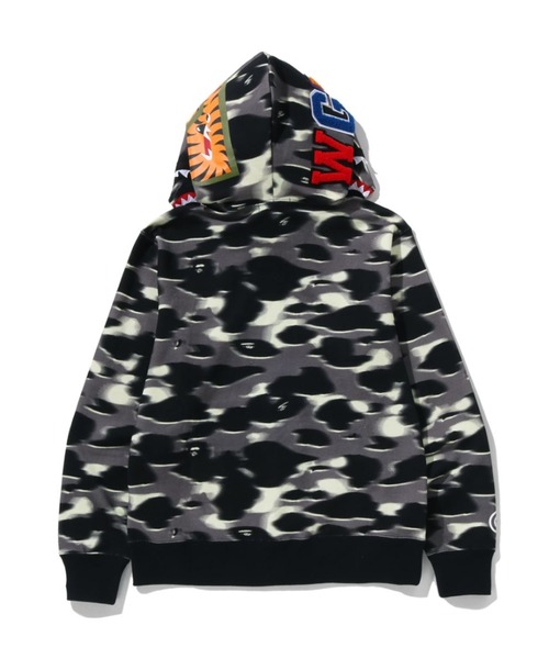 A BATHING APE（アベイシングエイプ）の「SCREEN CAMO SHARK FULL ZIP HOODIE（パーカー・メンズ・ブラック/ブルー・MEDIUM/LARGE/SMALL/X-LARGE/XX-LARGE）」の5枚目の写真