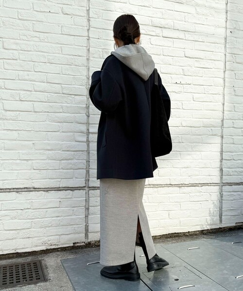 fredy emue（フレディエミュ）の「フーディージャンスカ（ワンピース・レディース・チャコールグレー/グレー・36/38）」の4枚目の写真