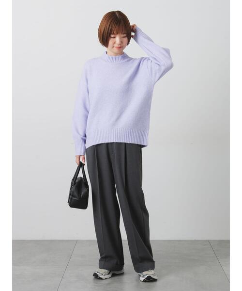 Lugnoncure(ルノンキュール)の「ウール混ふわふわハイネックニット(ニット/セーター・レディース・チャコールグレー/ピンク/ミント/パープル/ベージュ・F)」の18枚目の写真