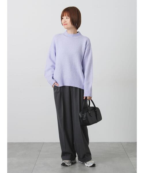 Lugnoncure(ルノンキュール)の「ウール混ふわふわハイネックニット(ニット/セーター・レディース・チャコールグレー/ピンク/ミント/パープル/ベージュ・F)」の19枚目の写真