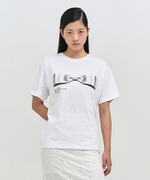 AEDITEM（エディテム）の「リボンフックTシャツ-ホワイト（Tシャツ/カットソー）」