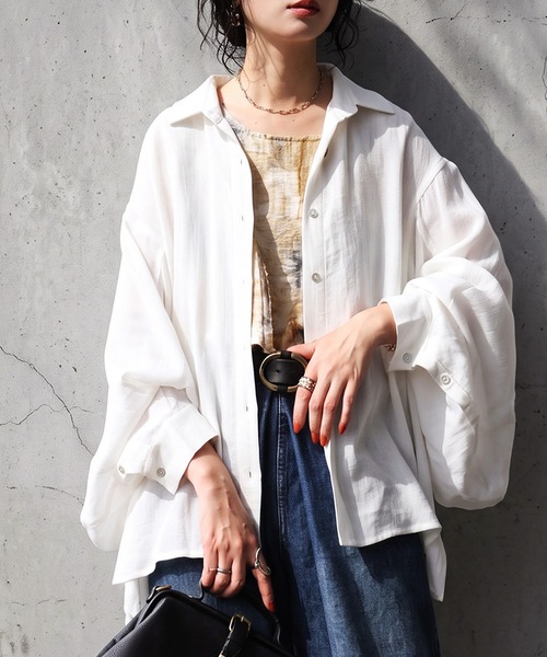 antiqua(アンティカ)の「ボリューム袖 シャツ(シャツ/ブラウス・レディース・ホワイト/ブラック・ONESIZE)」の10枚目の写真