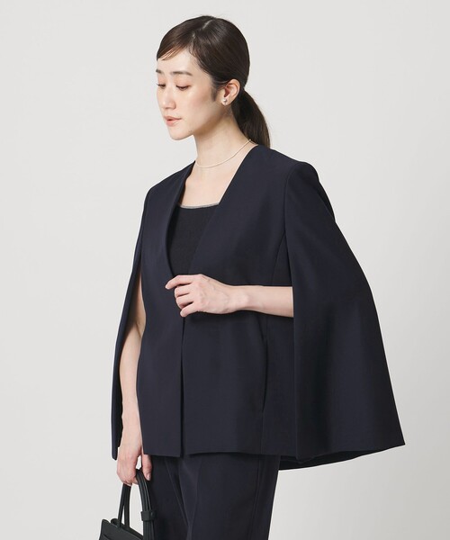 UNITED ARROWS（ユナイテッドアローズ）の「ケープ ノーカラージャケット（ノーカラージャケット・レディース・ネイビー/ブラック・36/38）」の3枚目の写真