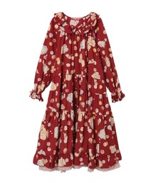 うさぎプリント 半袖ミディ丈ワンピース うさぎプリント 半袖ミディ丈ワンピース うさぎ ワンピース | 通販