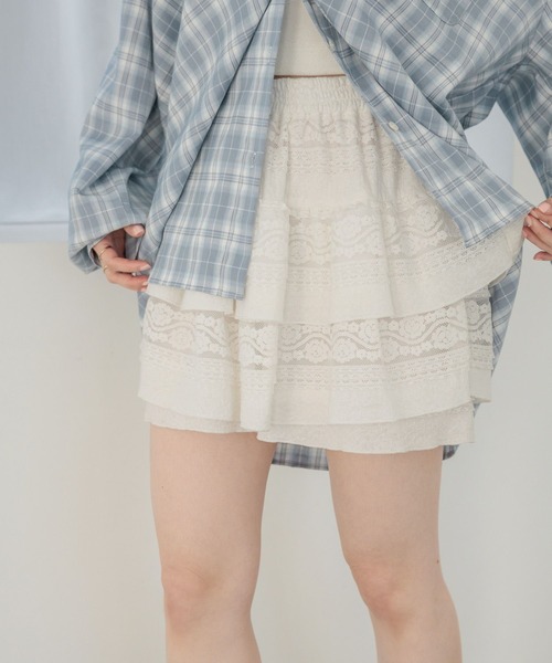 Heather(ヘザー)の「レースフリルショートパンツ 645563(その他パンツ・レディース・アイボリー・FREE)」の2枚目の写真